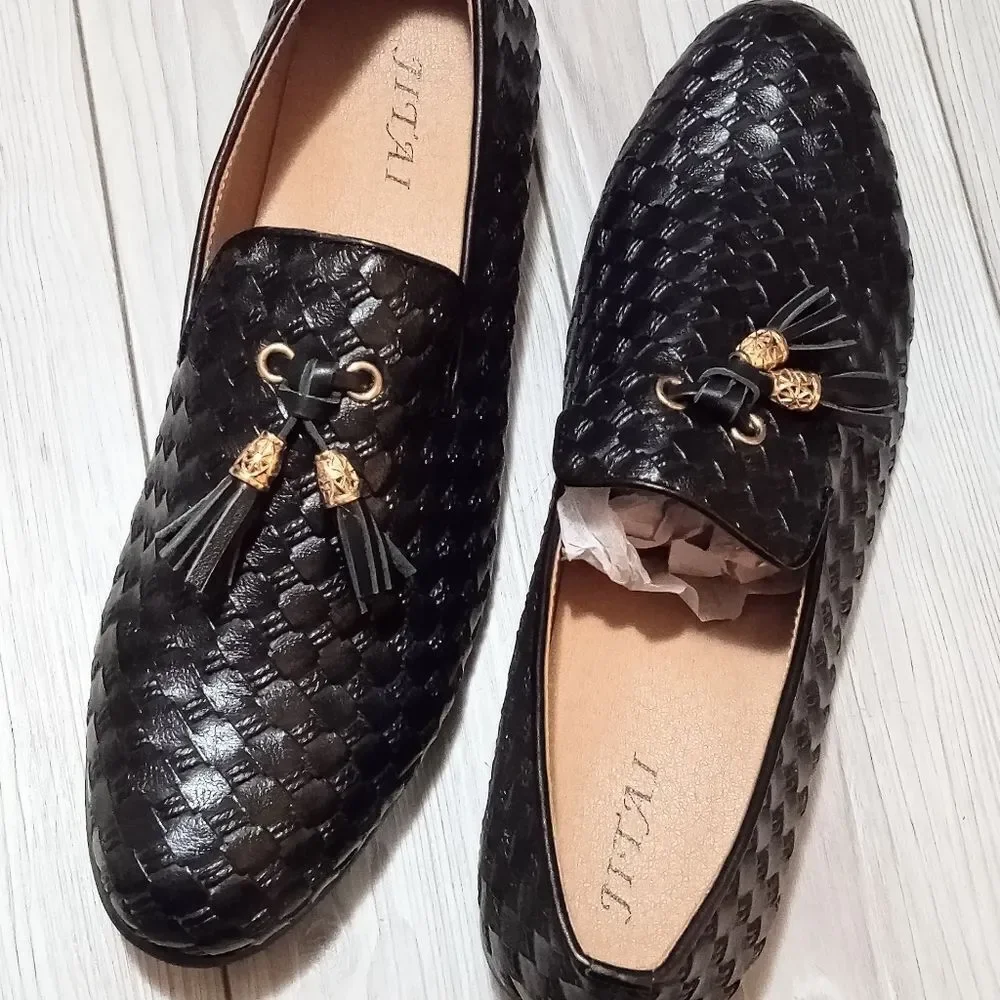 (57-4397) Men's Vintage Velvet Embroidery Noble Loafer Sz 10